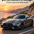 Mercedes AMG GT exposée sur une route ensoleillée, mettant en avant son design élégant