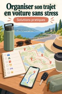 Image d'une voiture bien organisée pour un road trip tranquille.