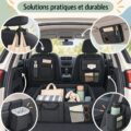 Intérieur d'une voiture organisée avec des accessoires de rangement