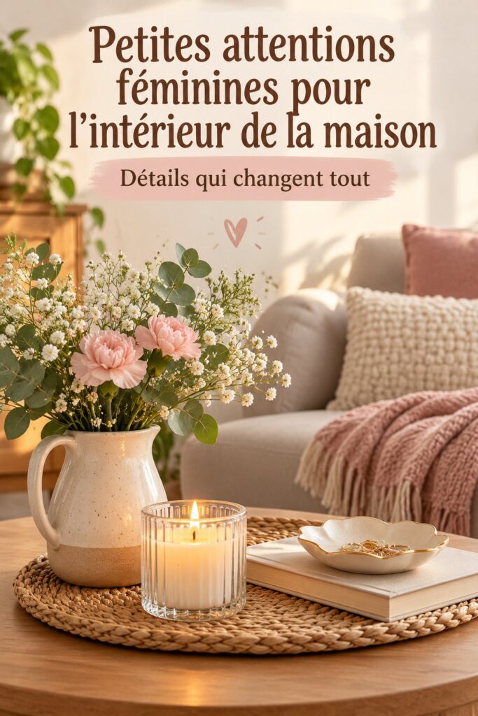 Intérieur décoré avec des touches féminines et girly, créant une ambiance chaleureuse.
