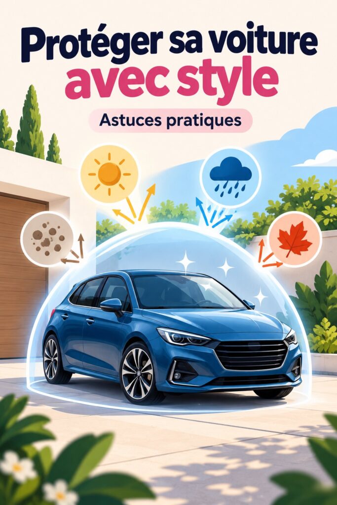 Une voiture électrique protégée dans un garage moderne.