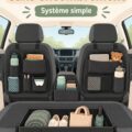 Une voiture organisée avec des accessoires de rangement pratiques et esthétiques, soulignant le confort dans l'habitacle.