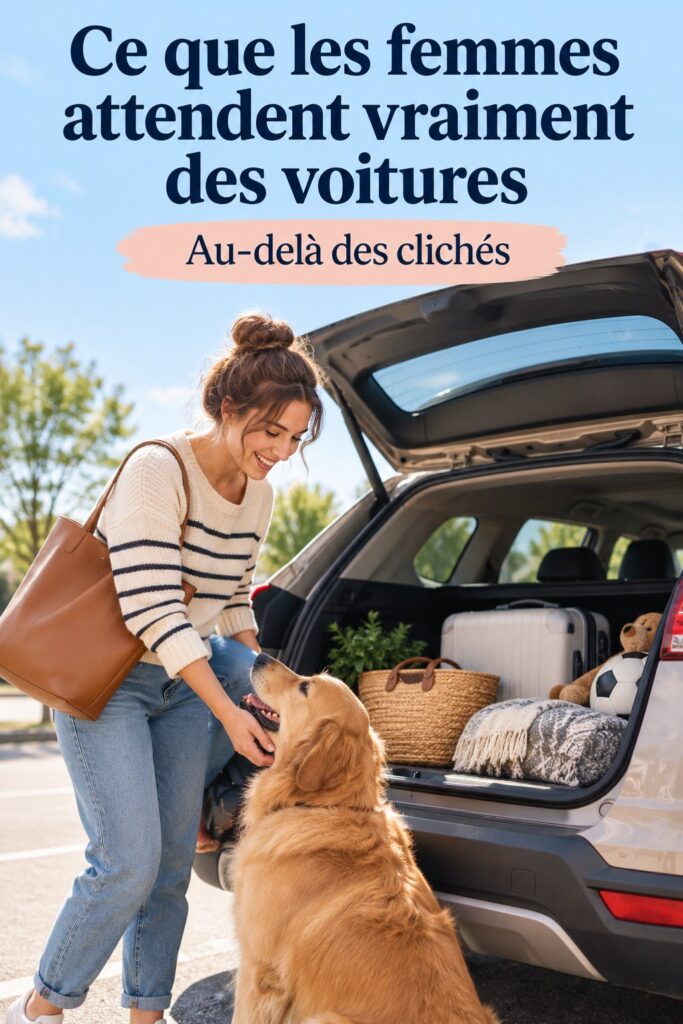 Femme conduisant une voiture électrique moderne et stylisée, souriant tout en se rendant au travail.